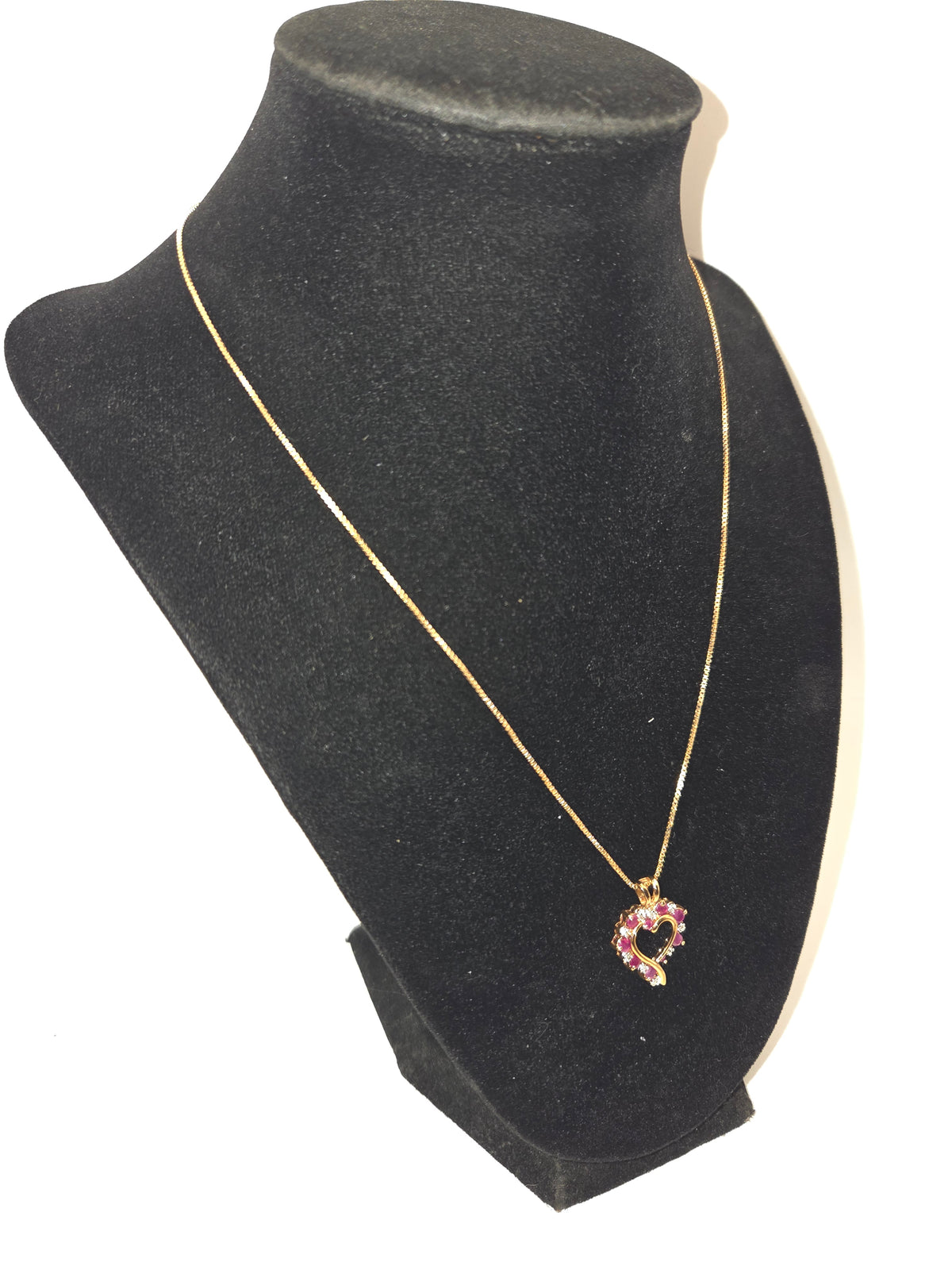 *18K* Vermeil, Ruby & Diamond Pendant on Vermeil Chain